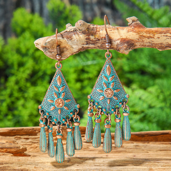 Amazon New Hot Selling Tassel Earrings Bohemian Retro Fashion Ear Accessories Wholesale Export Yiwu Manufacturer