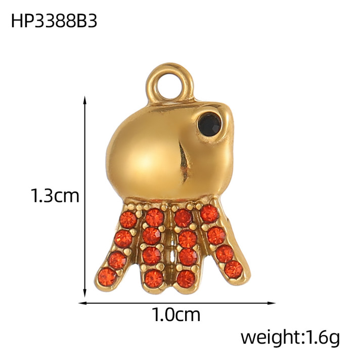 Cross-Border Ocean Shell Fish Tail Octopus Handmade Micro Inlay DIY Accessories Exquisite Simple Versatile Niche Accessories Wholesale