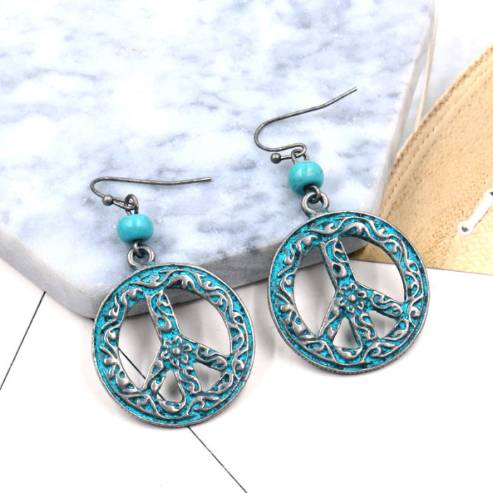 New Vintage Distressed Alloy Earrings for Women, Fashion Pattern Hollow Artistic Ear Jewelry Wholesale Direct From Ma...
