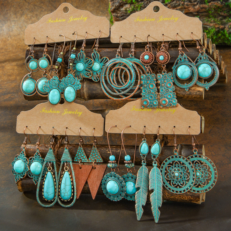 Cross-Border Hot-Selling Retro Bohemian Tassel Earrings Original Vintage Metal Feel Earrings Ethnic Style Ear Jewelry Wholesale