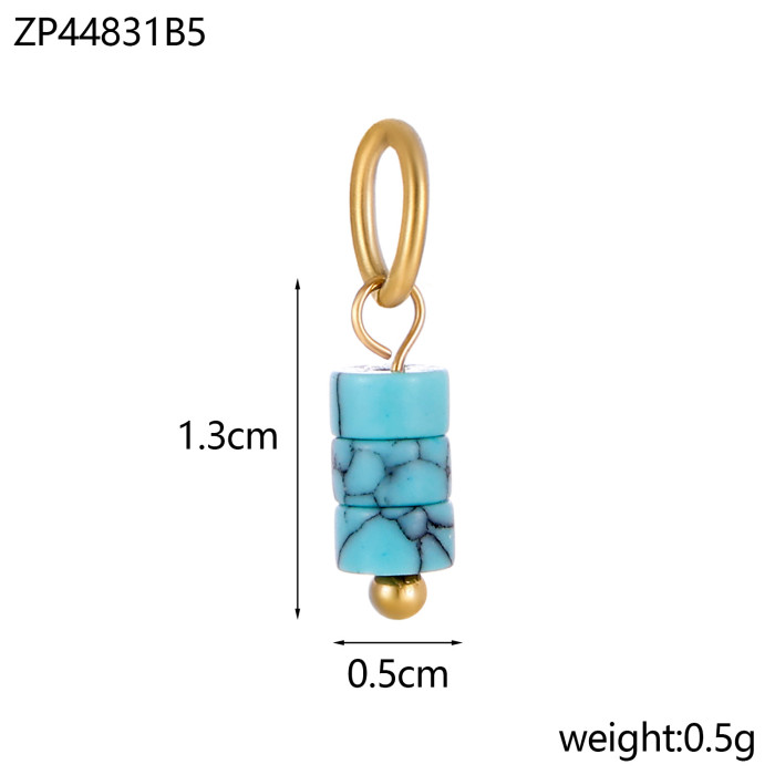 Hot-Selling Exclusive Small Round Column Natural Raw Stone Pendant Irregular Accessories Jewelry Wholesale, Necklaces