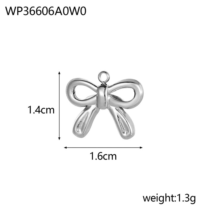 Stainless Steel Bow Pendant Accessories Pendant Series DIY Earrings Necklace Pendant Jewelry Accessories Pendant Whol...