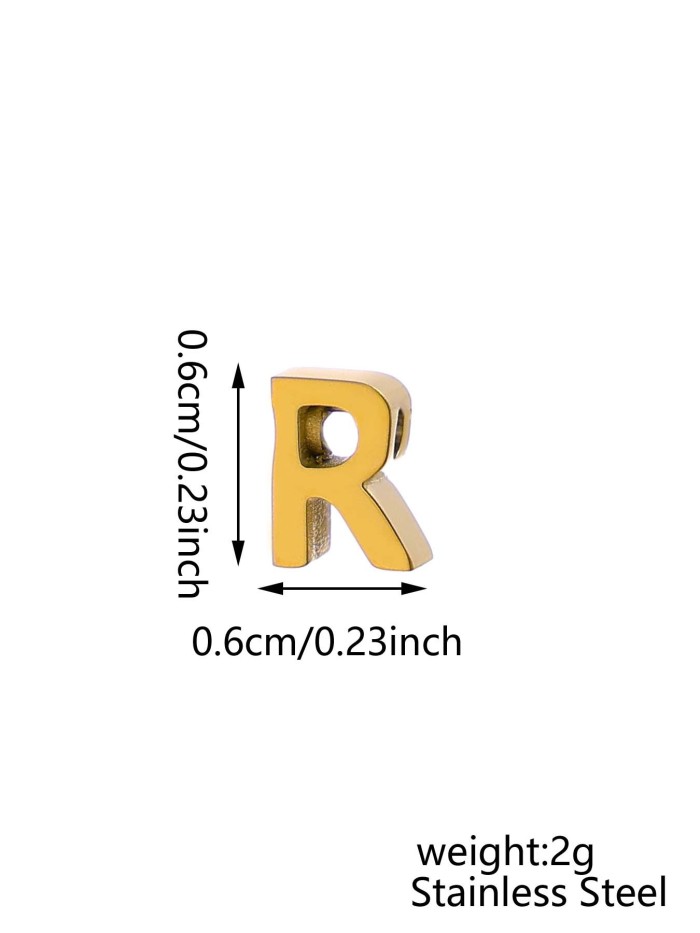 Hot Selling Stainless Steel Jewelry Accessories Inlaid Rhinestone Letter Necklace Accessories DIY Round Pendant Hanging Piece