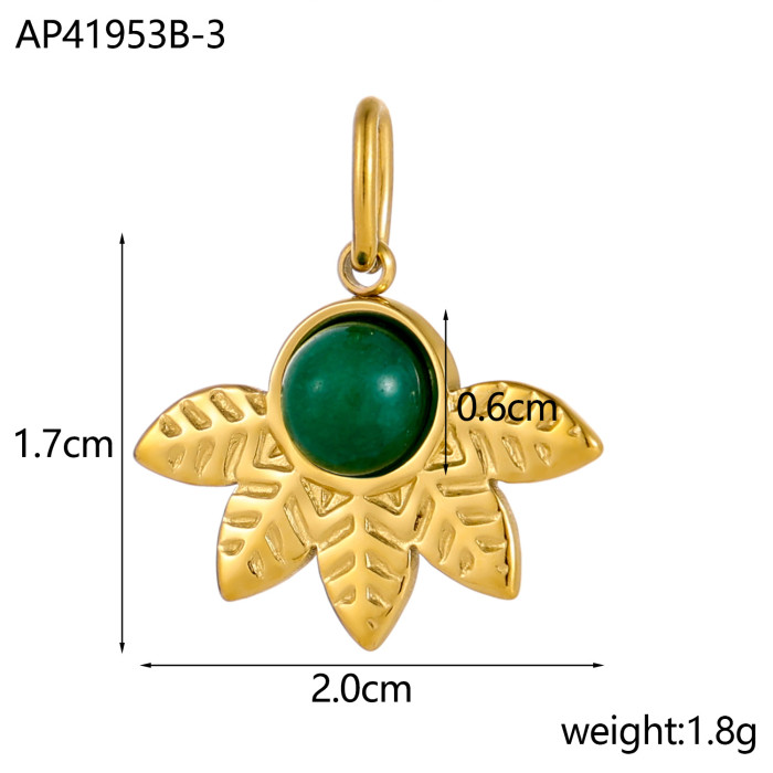 Hot Selling Stainless Steel Sun Natural Stone Pendant Necklace Accessories Jewelry Wholesale