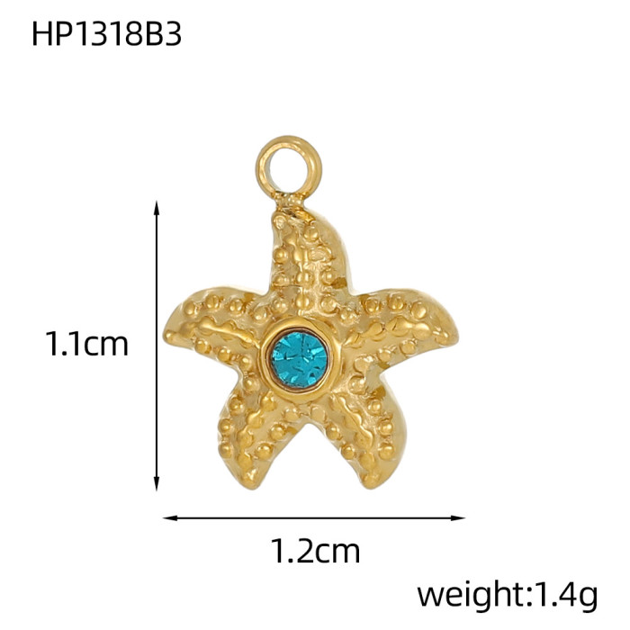 DIY Jewelry Accessories Stainless Steel Ocean Series Pendants Starfish Bracelet Necklace Charms Wholesale