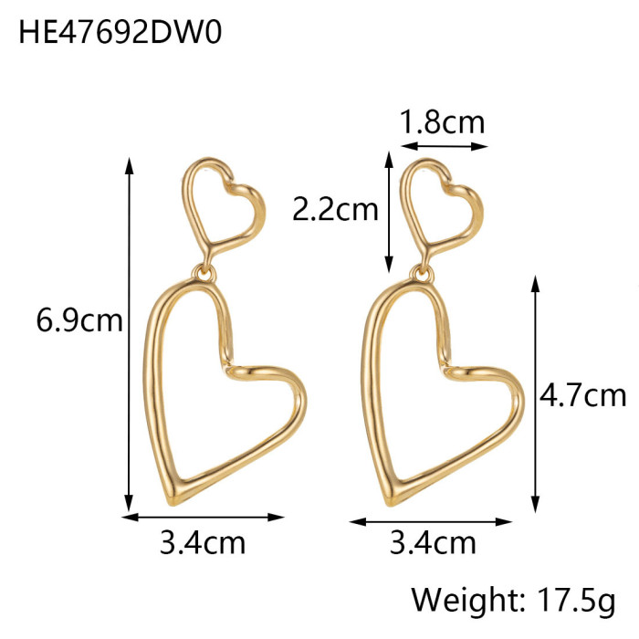 Hot Sale Heart Shaped Shiny Stainless Steel Earrings Personality Small Exquisite Heart-Shaped Stud Earrings Wholesale