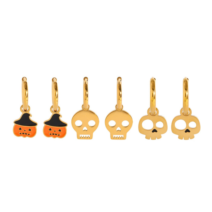Amazon Europe and America Hot Selling Personalized Stainless Steel Halloween Skull Pendant Jewelry Wholesale, Necklaces