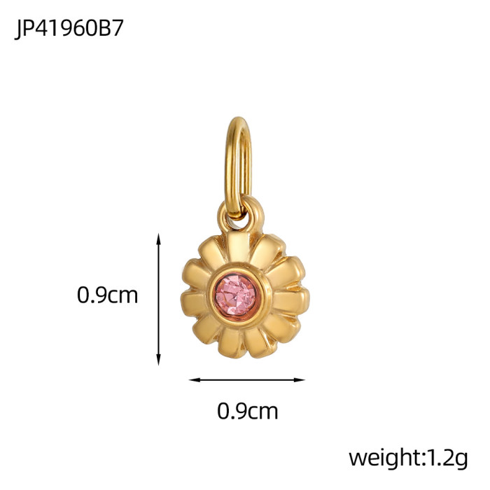 INS Style Eight-Pointed Star Inlaid Natural Stone Multicolor Pendant Stainless Steel DIY Bracelet Pendant, Necklaces