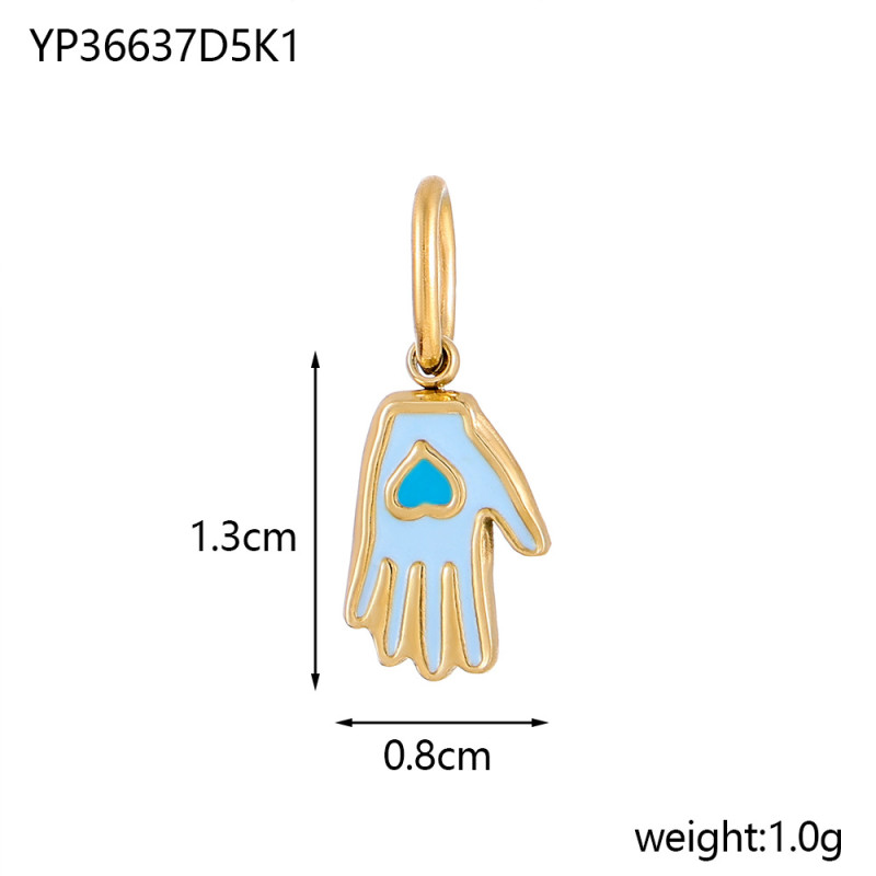 Cross-Border Hot Sale Retro Personality Stainless Steel Palm Western Cowboy Boots Butterfly Palm Pendant Accessories Wholesale