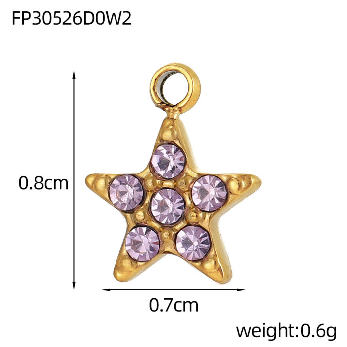 Hot Selling DIY Bracelet Necklace Pendant Jewelry Accessories Starfish Pentagram Small Charms Wholesale