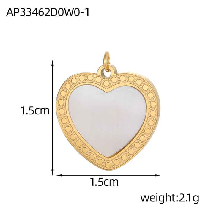 Hot Selling Stainless Steel Gold Plated Heart Geometric Pendant DIY Jewelry Earrings Necklace Bracelet Accessories