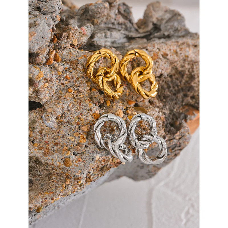 European and American Hot-Selling Fashion Simple Large and Small Circle Earrings Minimalist Style Elegant Earrings Internet Celebrity Stud Earrings Ear Jewelry Buckle