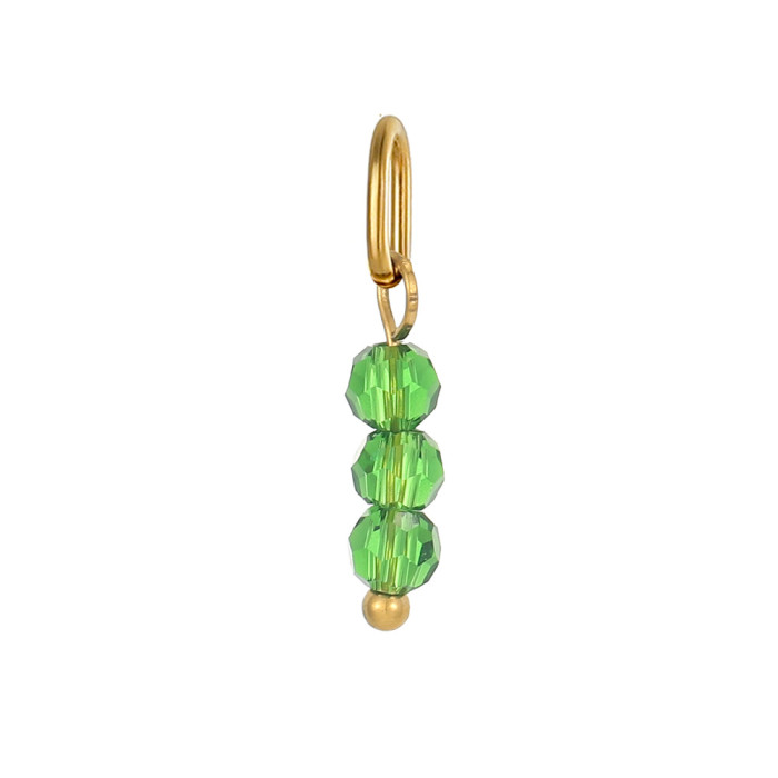 Cute DIY Jewelry Accessories Elegant Stainless Steel Oval Circle Three Beads Simple DIY Pendant Accessories, Necklaces