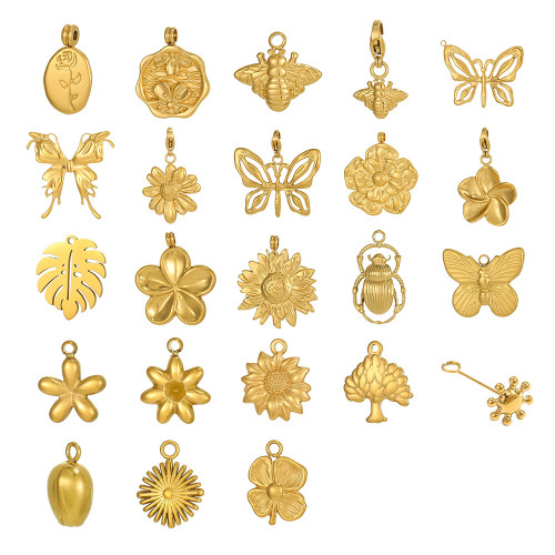 European and American Style Mini Exquisite Stainless Steel Small Pendant DIY Earrings Necklace Personalized Small Pendant Jewelry Accessories