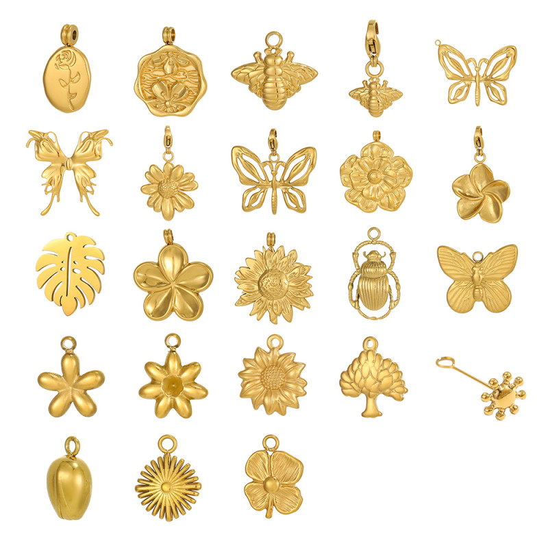 European and American Style Mini Exquisite Stainless Steel Small Pendant DIY Earrings Necklace Personalized Small Pendant Jewelry Accessories