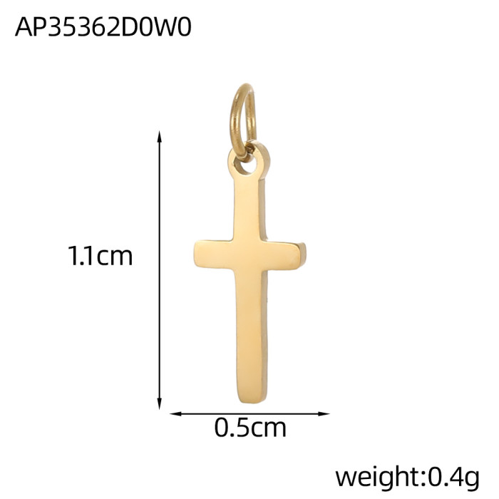 Vintage Single Pendant Cross Rose Necklace Pendant Accessories Stainless Steel Cross Pendant Accessories Jewelry