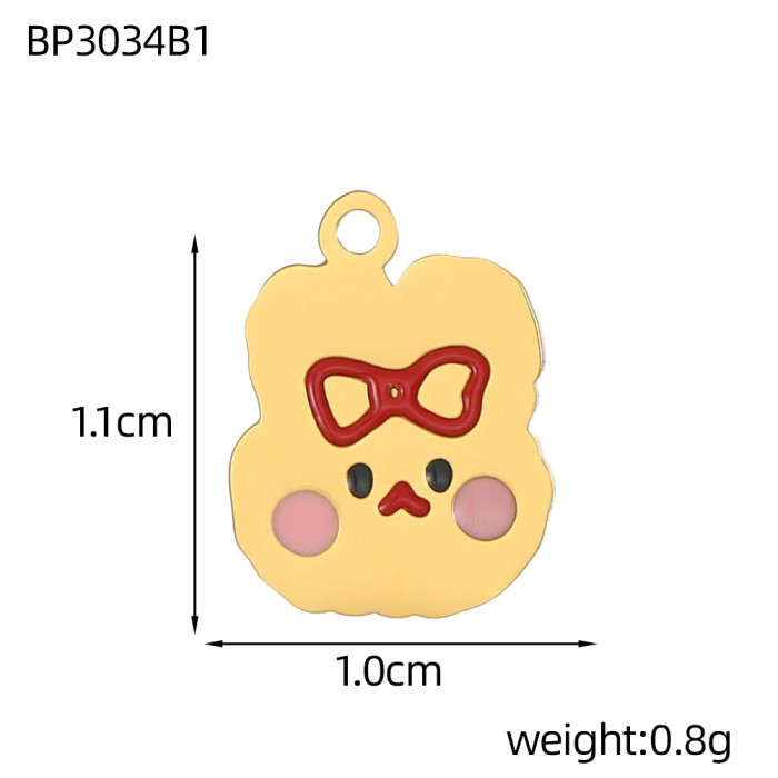 Hot-Selling Fashion DIY Stainless Steel Accessories Pikachu Anime Cartoon Oil Drop Accessories Wholesale, Jewelry