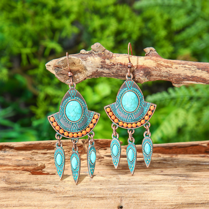 Amazon New Hot Selling Tassel Earrings Bohemian Retro Fashion Ear Accessories Wholesale Export Yiwu Manufacturer