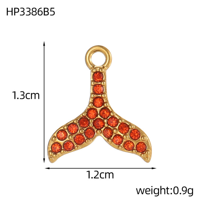 Cross-Border Ocean Shell Fish Tail Octopus Handmade Micro Inlay DIY Accessories Exquisite Simple Versatile Niche Accessories Wholesale