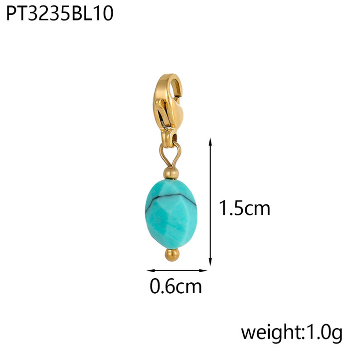 Hot Selling Fashion Simple DIY Pendant Accessories 11 Colors Natural Stone Accessories Hanging Circle Chain Accessori...