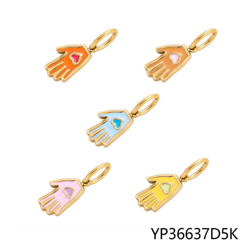 Cross-Border Hot Sale Retro Personality Stainless Steel Palm Western Cowboy Boots Butterfly Palm Pendant Accessories Wholesale