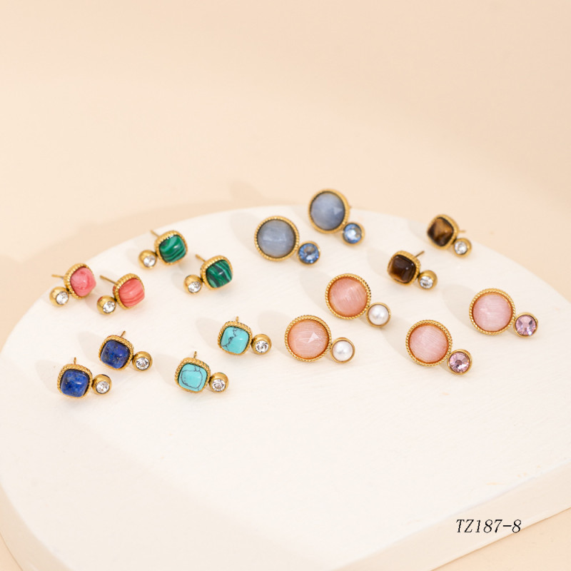 Minimalist Unique Niche Versatile High-End Elegant Colorful Stud Earrings Fashionable Elegant Stud Earrings Sweet Earrings