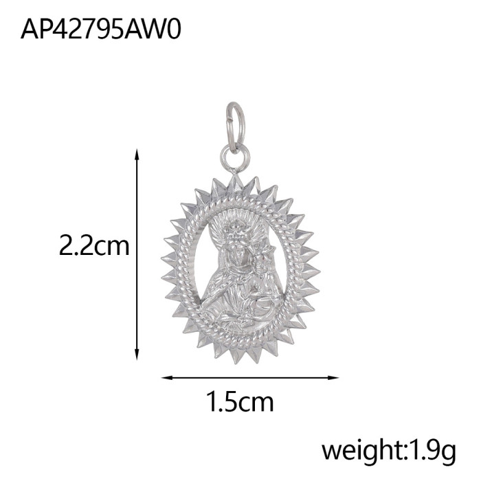 French Style Stainless Steel DIY Pendant for Women Stainless Steel Virgin Mary Statue Pendant Religious Accessories J...