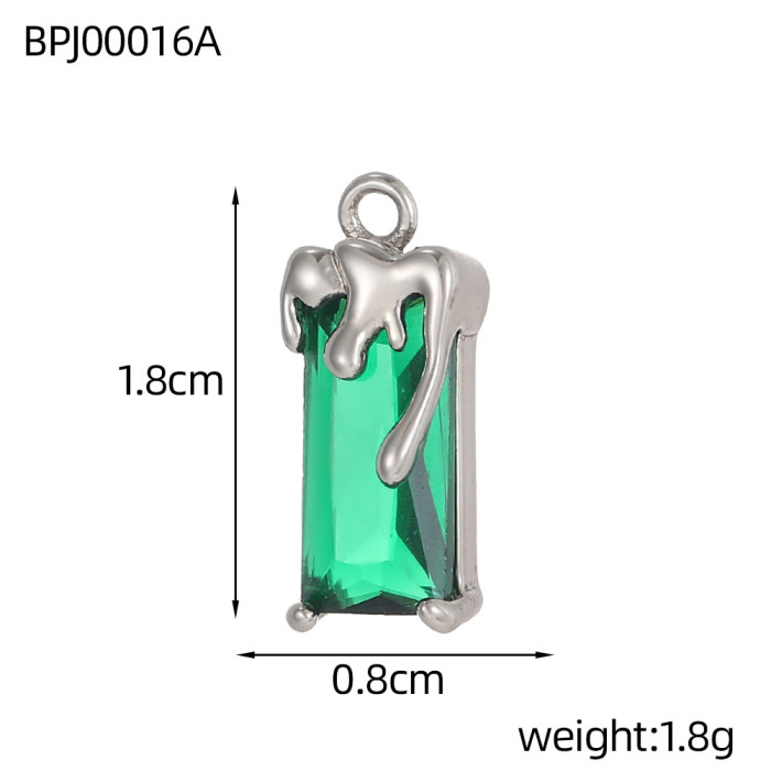 Hot Selling Retro Fashion Korean Style Personality Square Zircon Pendant DIY Bracelet Necklace Accessories Wholesale