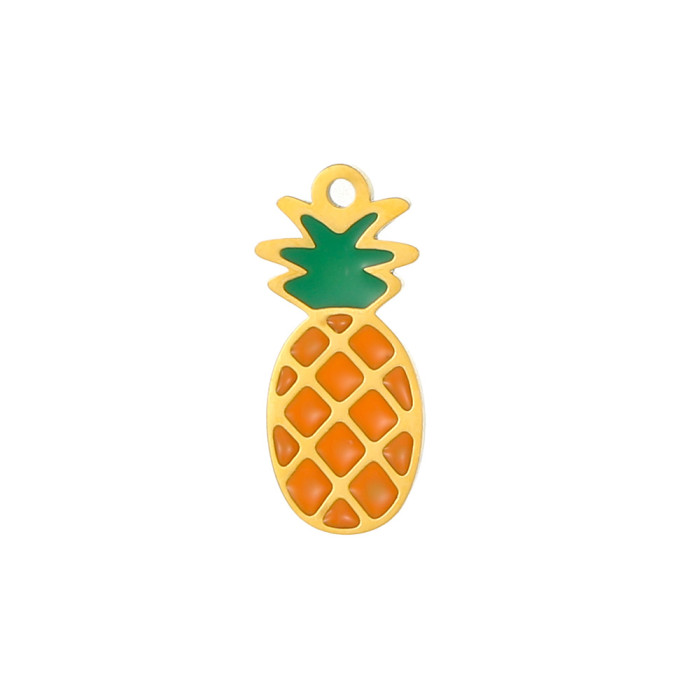 Cross-Border New Summer Fruit Series Jewelry Accessories Oil Drop Stainless Steel Grape Lemon Watermelon DIY Accessories