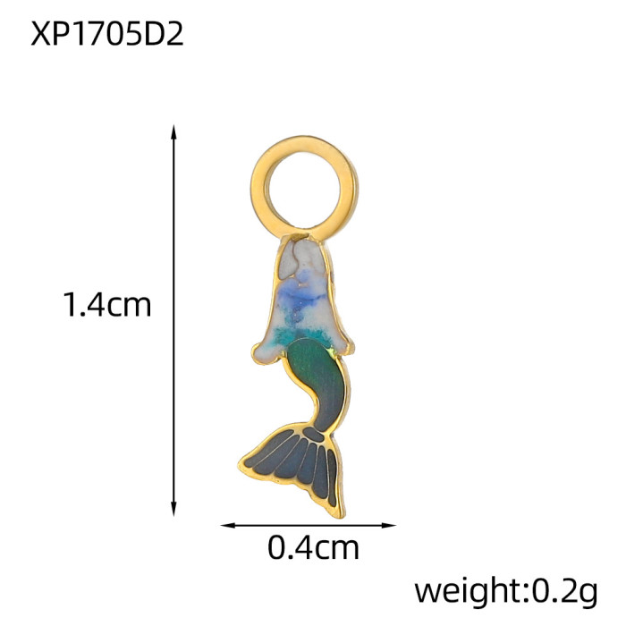 Hot Selling Oil Drop Ocean Starfish Mermaid Pendant DIY Bracelet Necklace Jewelry Accessories Wholesale