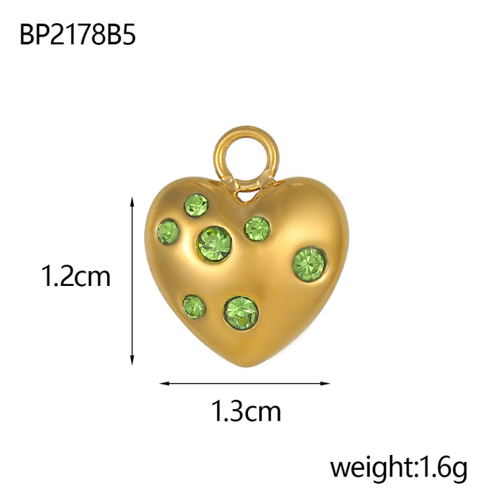 European and American French Retro Stainless Steel Plated Heart Crown DIY Pendant Cross-Border Earrings Necklace Pendant Accessories Wholesale