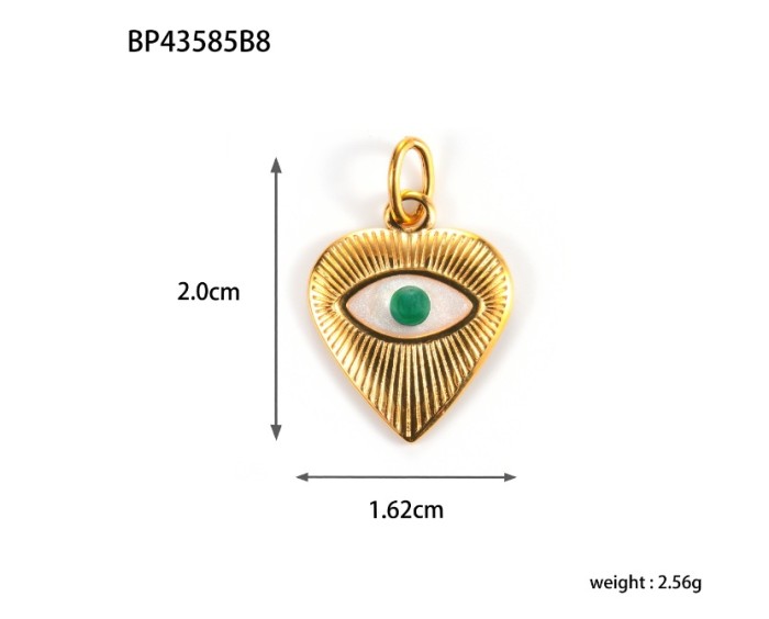 Vacuum Gold Plated Heart Devil's Eye Titanium Steel DIY Pendant Women's Eye Stainless Steel Heart Snake Necklace Pendant