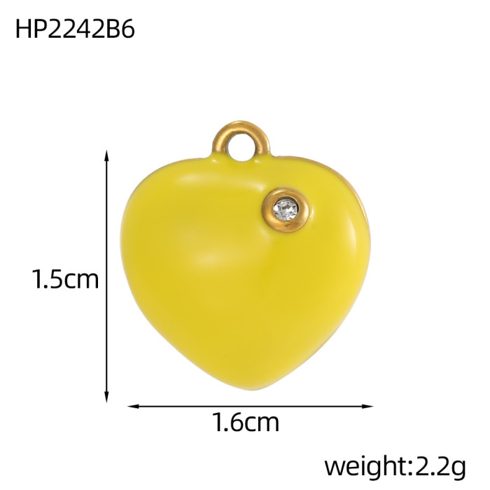 Cross-Border Hot Selling Drip Oil Heart Donut Pendant European and American Style Exquisite DIY Bracelet Necklace Earring Accessories Wholesale