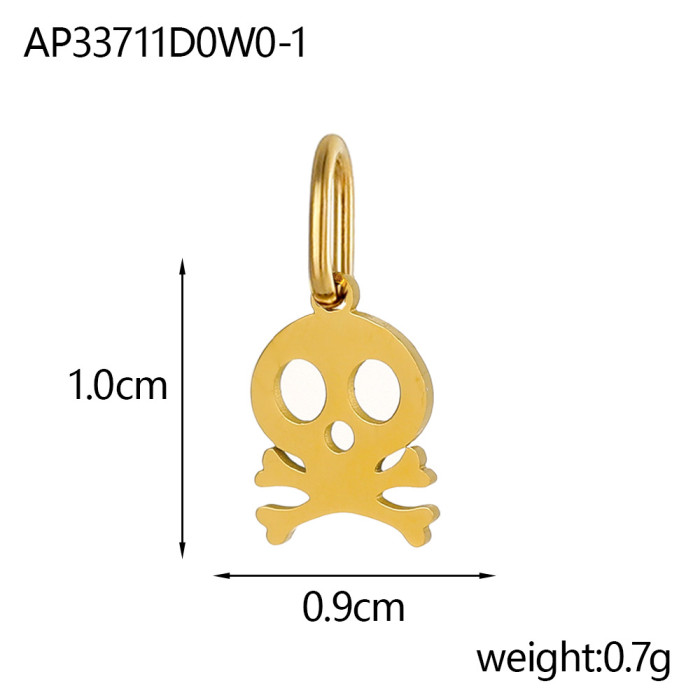 Halloween Accessories New Stainless Steel Skull Pendant Earrings Necklace Pendant Accessories Wholesale