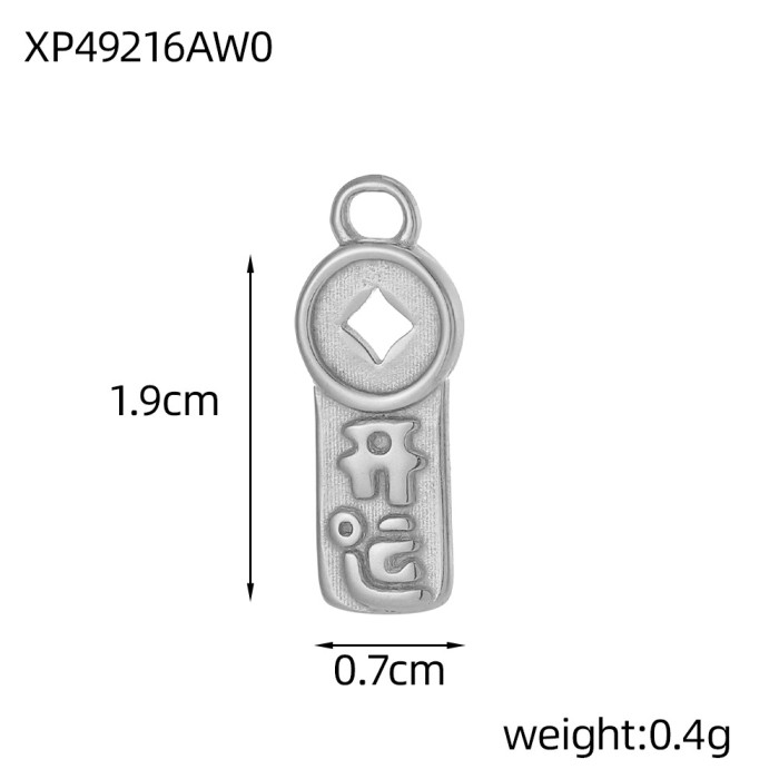New Stainless Steel Ruyi Auspicious Pendant for Women Vintage Style Silver DIY Necklace Bracelet Wristband Versatile...