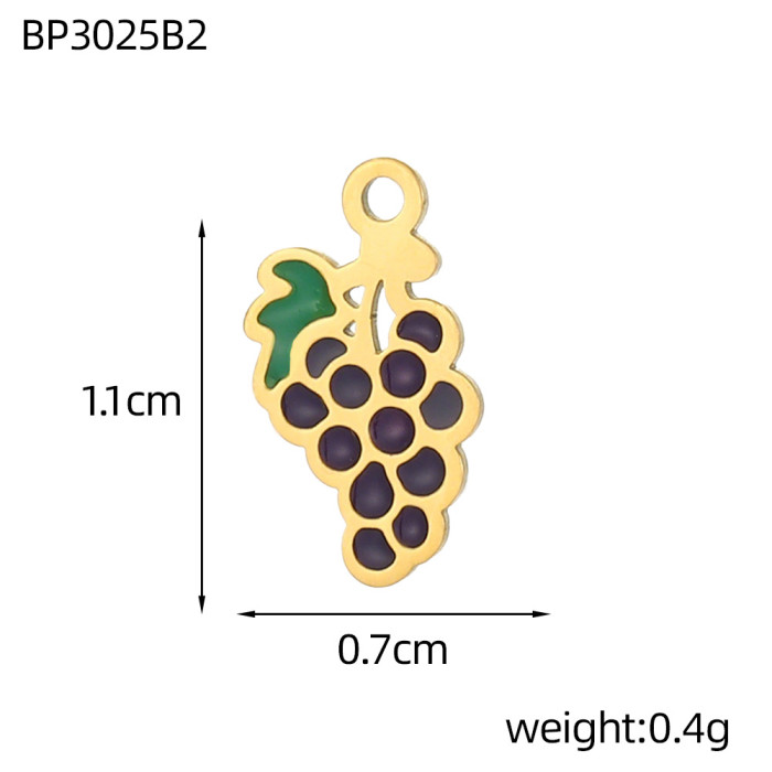 Hot-Selling Fashion Simple DIY Stainless Steel Accessories Oil-Drip Fruit Banana Apple Set Pendant, Necklaces
