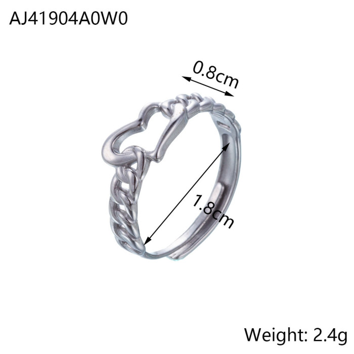 French Minimalist Style Personality Trendy Ring Light Luxury Temperament Tail Ring Niche High-end Geometric Line Inde...