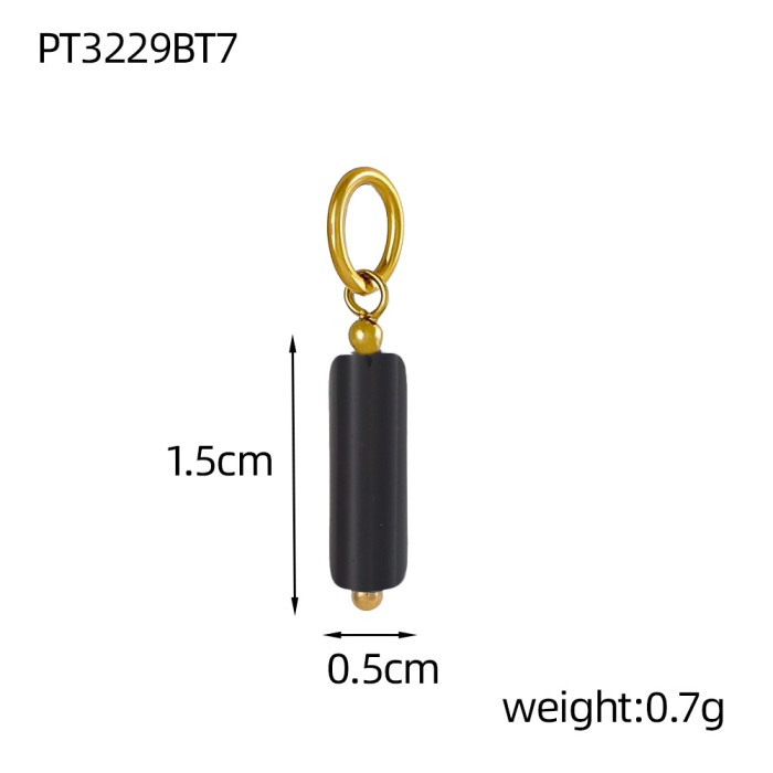Cross-Border Hot Selling Fashion Simple DIY Pendant Accessories 11 Colors Natural Stone Accessories Hanging Circle Chain Accessories Wholesale