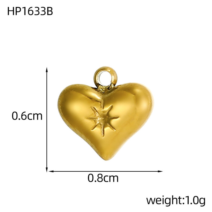 European and American Cross-Border Hot Sale Stainless Steel Animal Heart DIY Accessories Jewelry Wholesale