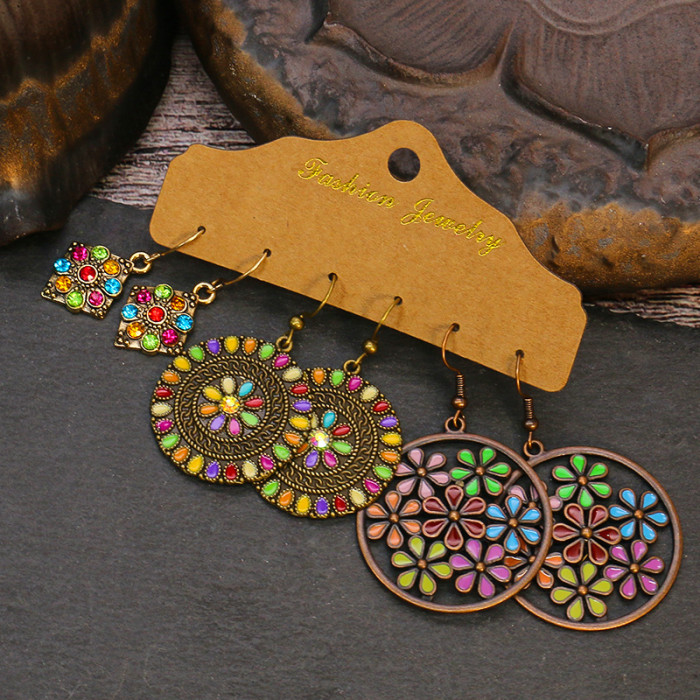 Amazon Earring Set Combination Trendy Jewelry Water Drop Round Oil Drop Tassel Earrings Wholesale, Jewelry Sets