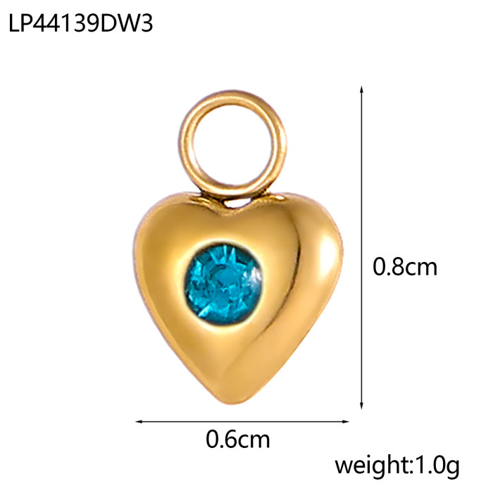 8 Colors DIY Colorful Zircon Heart Gold Small Pendant for Bracelet Necklace Earrings Copper Jewelry Accessories Whole...