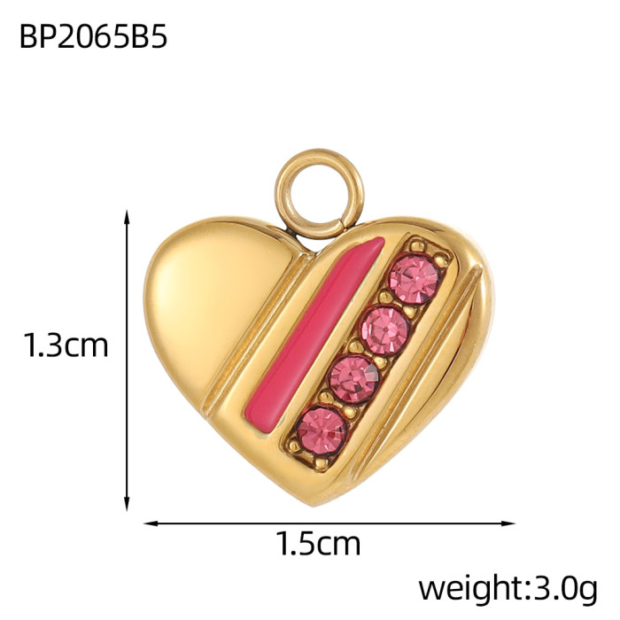 European and American Cross-Border DIY Accessories Pendant Stainless Steel Gold-Plated Heart Coconut Tree Dolphin Cowboy Boots Pendant Accessories Wholesale