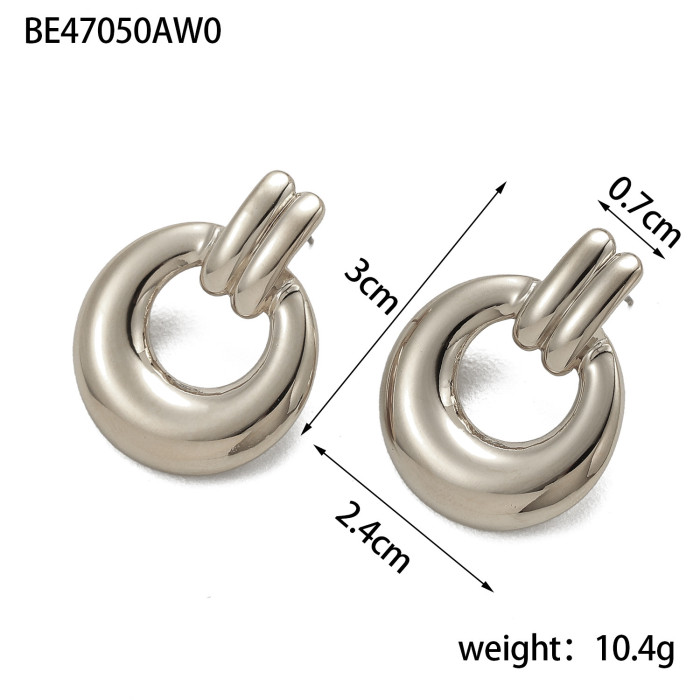 Hot-Selling Stainless Steel Striped Heart Bowknot Geometric Earrings INS Internet Celebrity Earrings Jewelry Wholesale