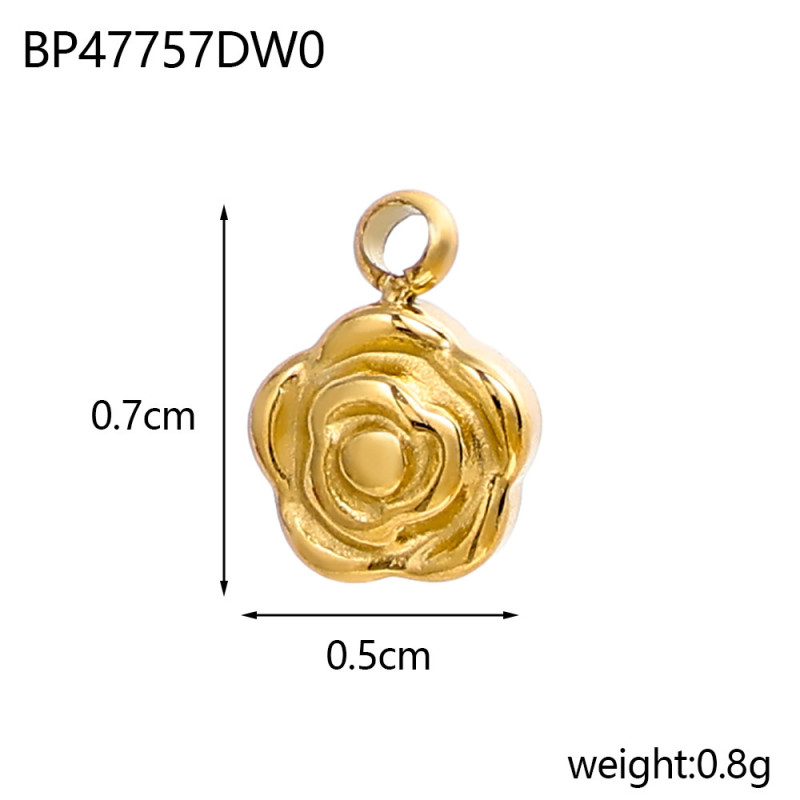 Stainless Steel Multi-style Jewelry Accessories DIY Handmade Flower Leaf Round Small Pendant Jewelry Accessories