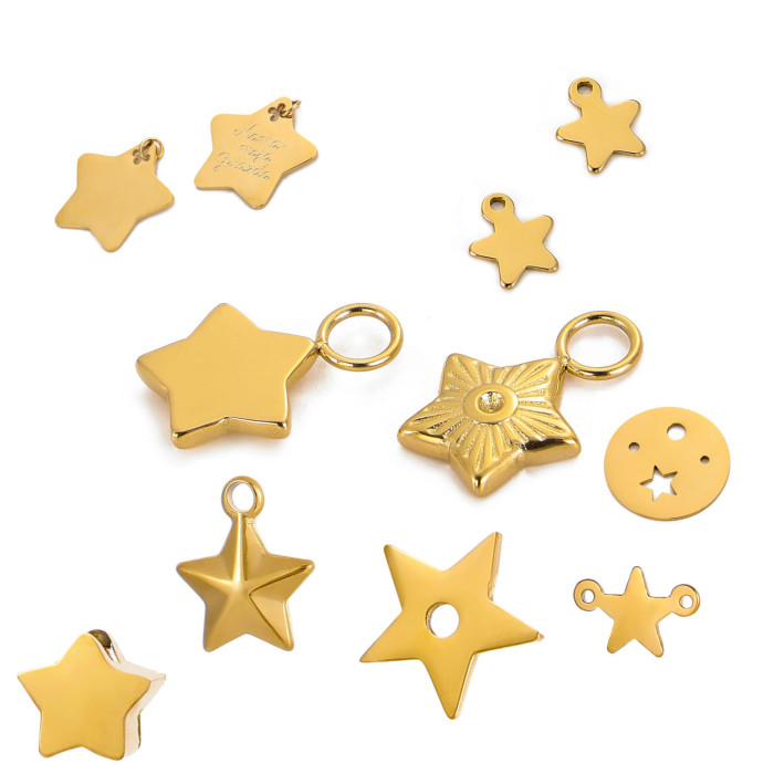 Versatile Small Niche Design Star Pendant Pentagram Stainless Steel Accessories Simple Versatile Chain Jewelry Wholesale