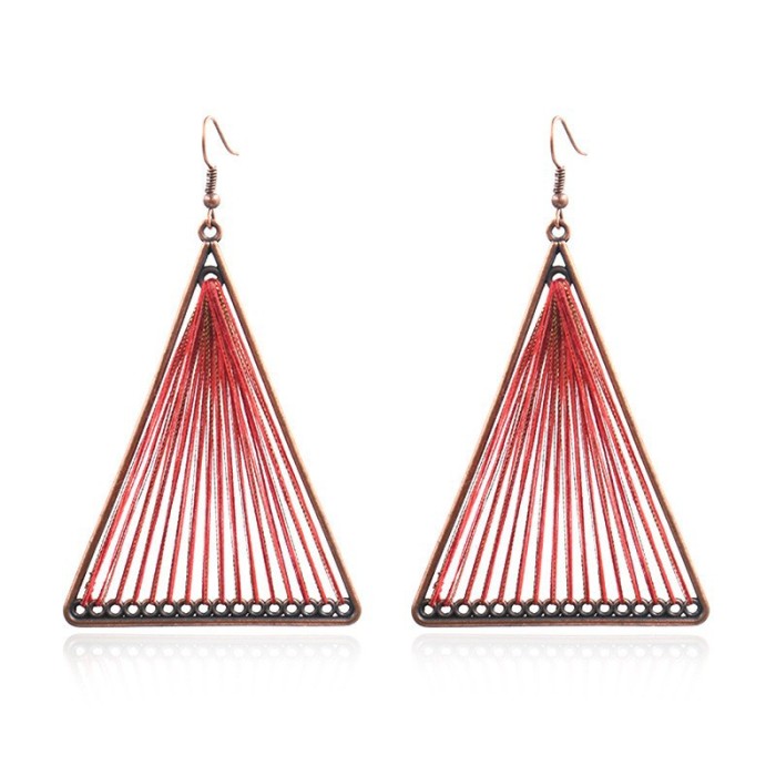 Original Fashion Handmade Woven Earrings Fashion Retro Large Hoop Earrings for Women Bohemian Hollow Jewelry Wholesale