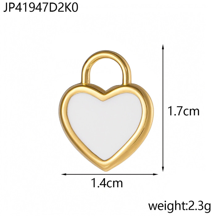 Cross-Border Hot Sale New Candy Color Oil Drop Heart Stainless Steel Accessories Necklace Earrings Heart Pendant Charms