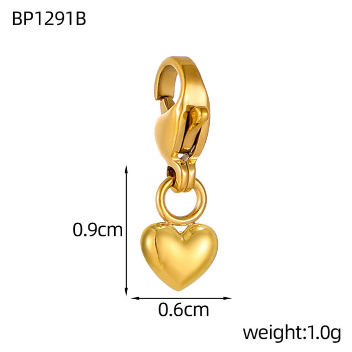 European and American Cross-Border Hot Sale Stainless Steel Animal Heart DIY Accessories Jewelry Wholesale