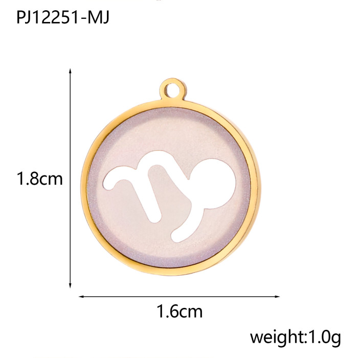Stainless Steel Jewelry Accessories Twelve Constellations DIY Pendant Titanium Steel High Color Retention Necklace Pe...