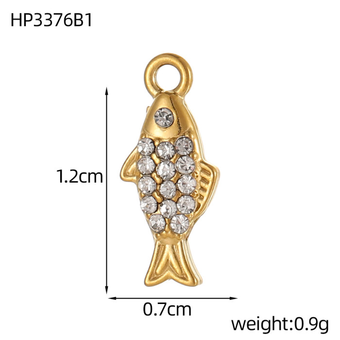 Cross-Border Ocean Shell Fish Tail Octopus Handmade Micro Inlay DIY Accessories Exquisite Simple Versatile Niche Accessories Wholesale